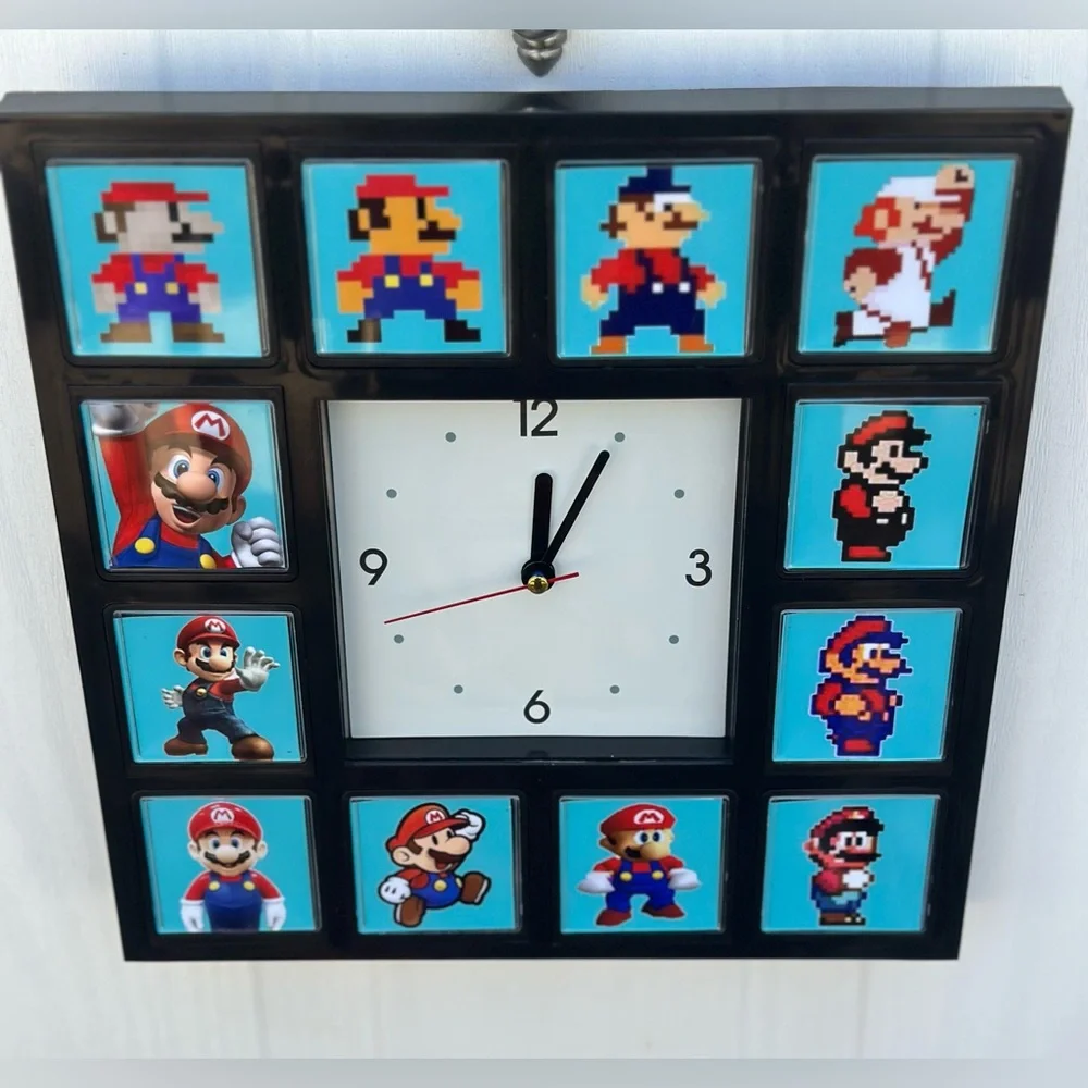 Nintendo Super Mario Brothers Throughout The Years Wall Clock